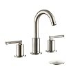 ROFFENNY Widespread Bathroom Faucets Brushed Nickel Modern 3-Holes 8 inch Two-Handle Bathroom Sink Faucet, with Pop-up…