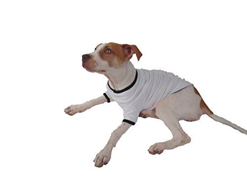 TooLoud Personalized Hashtag Cotton Dog Shirt White with Black Medium