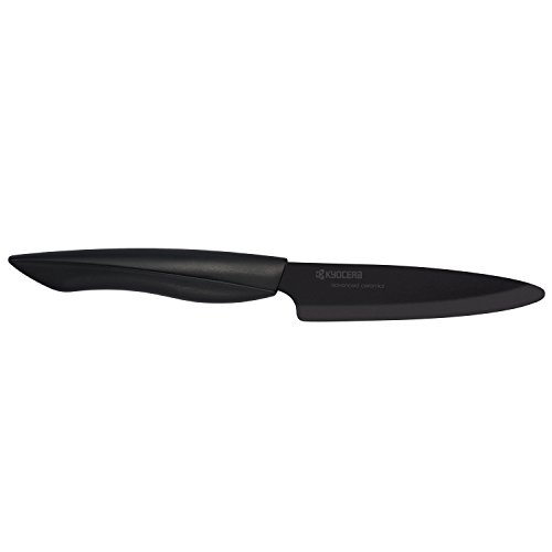 Kyocera Innovation Series Ceramic 4.5" Utility Knife, with Soft Grip Ergonomic Handle-Black Blade