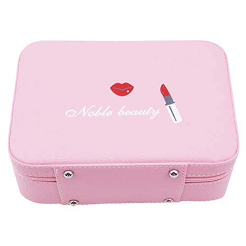 Yunzee Women Handle Small Cosmetic Bag Cosmetology and Hairdressing Accessories Makeup Bag Storage Bag,Pink,Poly Urethane