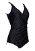 Upopby Women's Tummy Control Monokini One Piece Swimsuit Plus Size Black US18