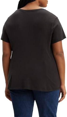 Damen Plus Size Perfect Tee T-Shirt, Stonewashed Black, 1XL