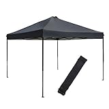Abba Patio 10 x 10-Feet Outdoor Pop Up Portable Shade Instant Folding Canopy with Roller Bag, Dark Grey