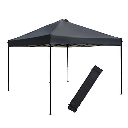 Abba Patio 10 x 10-Feet Outdoor Pop Up Portable Shade Instant Folding Canopy with Roller Bag, Dark Grey