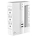 ONSMART Wall Tap Swivel Surge Protector 6-Outlet Power Strip 2 USB Charger, Portable Wall-Mount Socket