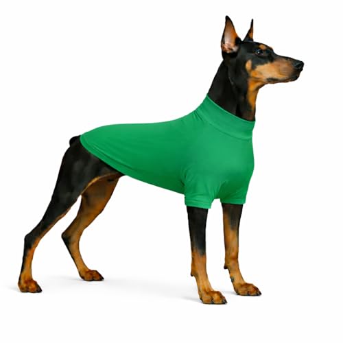 LoveLongLong Spring Summer Cooling Dog T-Shirt with UV Protection and Moisture-Wicking Fabric Blank Color Leaf green 2XL