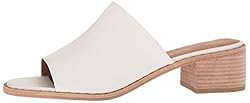 Frye Women's Cindy Mule Heeled Sandal, White, 6 M US
