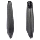 22 Inch Long Wavy Hair Ponytail Synthetic Wrap On