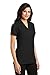 Port Authority Ladies Silk Touch Y-Neck Polo-Black-Large