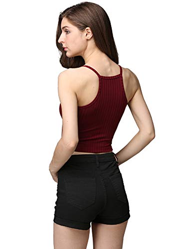 cunlin High Waist Denim Shorts for Women Ripped high Waisted Jeans Shorts Black L