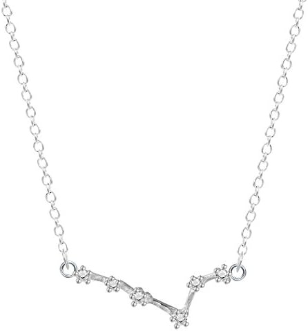925 Sterling Silver 12 Star Zodiac Zircon Horoscope Astrology Galaxy Constellation Sign Necklace Birthday Wedding Gift