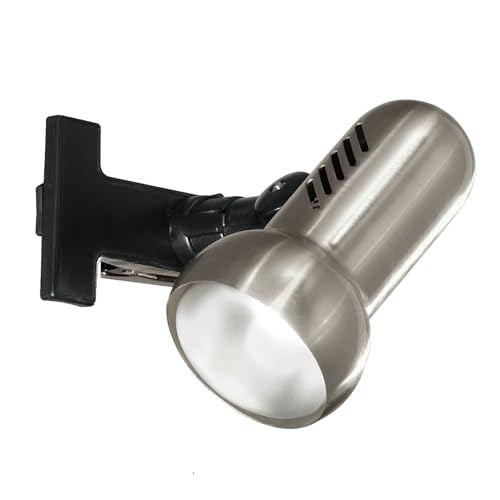 Eglo Manhattan lámpara de lectura de pinza, luminaria para cama y escritorio, iluminador de pinza de metal en níquel mate y plástico en negro, foco de pinza, luz con casquillo E27