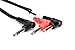 Hosa STP-201RR Right Angle 1/4" TRS to Dual Right Angle 1/4" TS Insert Cable, 1 Meter primary