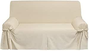 SAVEL Funda Sofá Lazos 100% Algodón Crudo 2 plazas: Amazon.es: Hogar