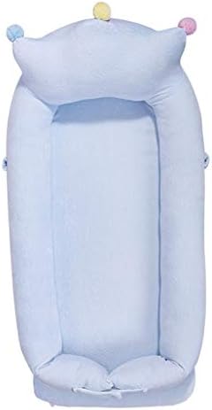 HUYP Baby Sleep Nest Pod Large Portable Crib Anti-pressure Multifunctional Bionic Mattress 0-36 Months (color : Blue, Size : Mosquito net+baby nest)
