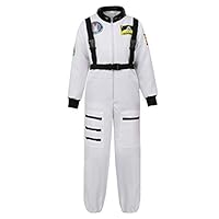 Famajia Boys Kids Children Astronaut Role Play Jumpsuit Dress up Costume White 2X-Large