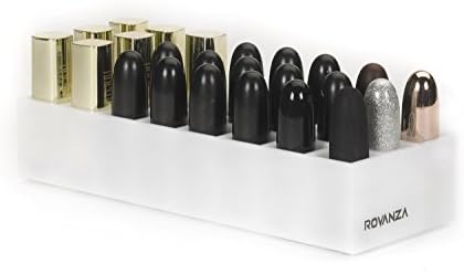 ROVANZA Acrylic 24 lipsticks holder- perfect diplay for liquid lipstick and lip gloss holder- available in many colors (White)
