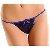 Victorian Lace Thong (Teal;)