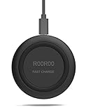 Fast Wireless Charger [With Type C Cable], ROOROO Fast Wireless Charge Charging Pad for Samsung Galaxy S8,S8 Plus,S7,S7 Edge,Note 5 [No AC Adapter][Ultra Slim][Sleep-friendly,Smart Lighting Sensor]