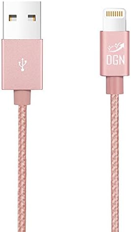 DGN Gadgets iPhone Cable 3 FT Nylon Braided Lightning Charger to Cable Data Syncing Cord Compatible with iPhone 7/7 Plus/6S/6S Plus,SE/5S/5,iPad,iPod Nano (3 Feet - Rose Gold)