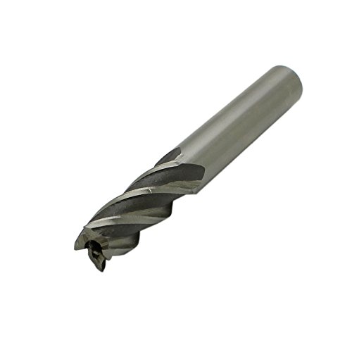 In-tool-home 3/8" X 3/8" 4 Flute Straight Shank HSS Spiral End Mill Milling Cutter Drill Bit Pack of 2