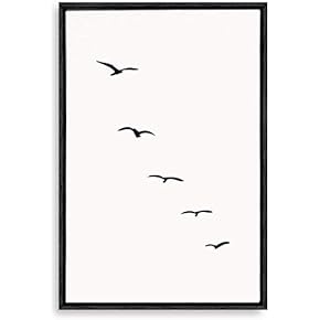 Framed Canvas Home Artwork Decoration Nordic Style Moon Canvas Wall Art for Living Room, Bedroom - 16x24 inches