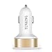 YUNSONG Mini Dual USB Car Charger for Smartphones - Gold