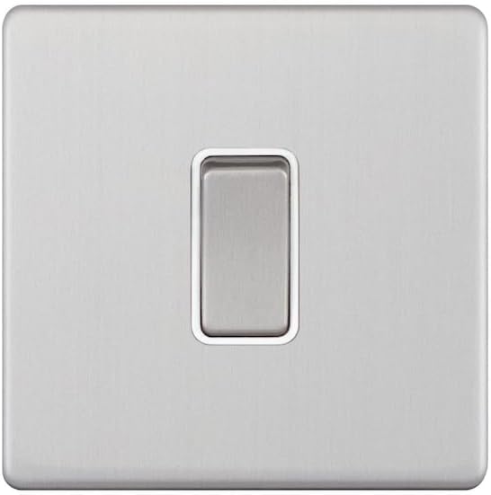 Selectric 5M-Plus 10 Amp 1 Gang Intermediate Switch Satin Chrome White Insert