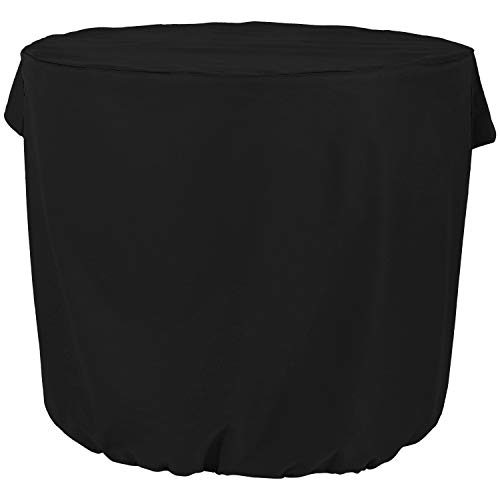 Sunnydaze Heavy Duty Round Air Conditioner Cover, Black, 34 X 30 Inch