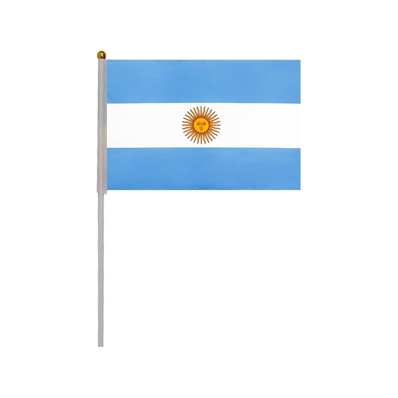 20 Pieces of Argentina Hand Crank Flags for National Holiday, Parties, Parades, Hand Flag, Sports Events, Bars Decoration