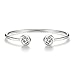 ISAACSONG.DESIGN Inspirational Open Cuff Bangle Bracelet 14k Gold Plated with Cubic Zirconia Crystal Adjustable Stackable Bangles for Women and Girls