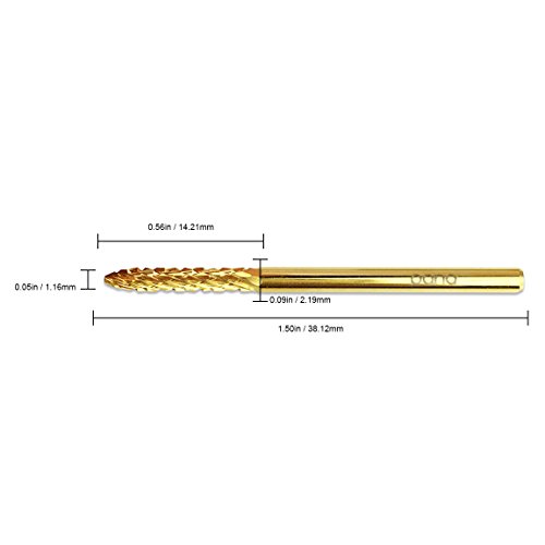 Pana 3/32" Under Nail Cleaner Safety Nail Carbide Bit - Gold Color (Grit: Coarse - C) for Electric Dremel Drill Machine