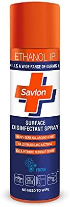 Savlon Surface Disinfectant Spray Sanitizer, Germ Kill on Hard & Soft Surfaces| Kills bacteria, virus, fungi and mold, 170g (230ml)