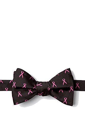Mens Black & Pink Ribbon Breast Cancer Awareness Butterfly Self Tie Bow Tie Neckwear