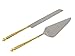 Server Set, Cake, Pie, Desert Flatware Set, Carved, 2-piece 18/10 Stainless steel with brass handles (light antique gold finish)…