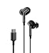 Libratone USB-C in-Ear 4 Level Adjustable Active Noise Cancelling Headphones, Wired Earbuds with Built-in Dual Mics, Design for Google Devices Only, Google Assistant Voice Control(Stormy Black)
