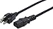 AmazonBasics Computer Monitor TV Replacement Power Cord - 12-Foot, Black