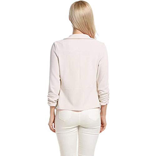 Pervobs Coat&Jacket, Clearance! Women Elegant 3/4 Sleeve Blazer Open Front Short Cardigan Suit Jacket Work Office Coat (L, White)