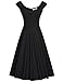 MUXXN Womens 1950s Scoop Neck Off Shoulder Cocktail Dress(M,Pure Black)