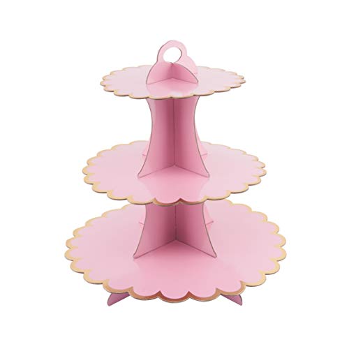 image for 3-Tier Cardboard Cupcake Stand/Tower, Flyome Round Dessert Tree Displa