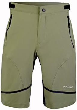 Hifunk Men's MTB Mountain Bike Cycling Shorts Loose-Fit Quick Dry Lightweight Baggy Bicycle Short Water-Resistant UPF 50+