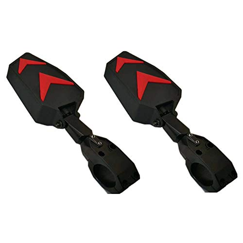 Motobiker 1Pair 1.75" Outside Vehicle UTV Side View Back Mirrors for Polairs RZR 1000 XP UTV off road Decorative Black/Red/Blue/Orange