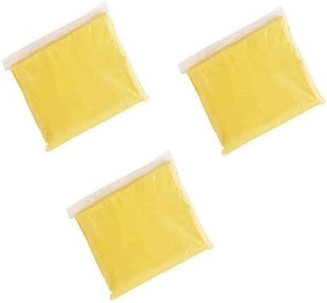 Vinyl Weatherproof Poncho Adult (Includes three pcs per pack) with individual pouch for each - Yellow