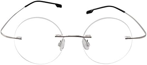 SOOLALA High End Lightweight Titanium Stainless Steel Rimless Reading Glasses