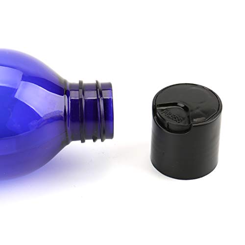 image for Bekith 12 Pack Blue Empty Plastic Squeeze Bottles with Flip Cap - 8oz 