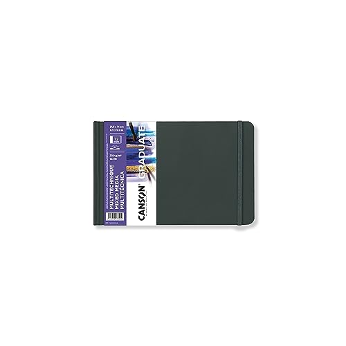 Canson Graduate Mixed Media Paper, Hard Cover Art Journal, 8.5x5.5 inches, 36 S…