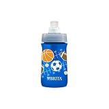 Brita Soft Squeeze Water Filter Bottle For Kids, Navy Blue Sports, 13 Ounce