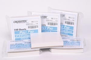 Crosstex KPAD33 Poly Coated Mixing Pad, 3" x 3", White (Pack of 6)