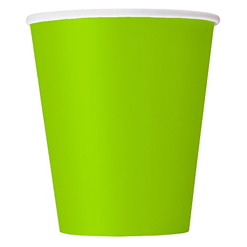 9oz Neon Green Paper Cups, 8ct
