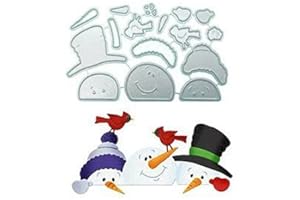 Lapoo Metal Cutting Die for Scrapbooking, 3D Backgrounds Frame New Cutting Dies DIY Album Card Making Decor Paper Metal Die Cuts Party Wedding Decorations (Three Snowmen 3.9 x 2.6 in)